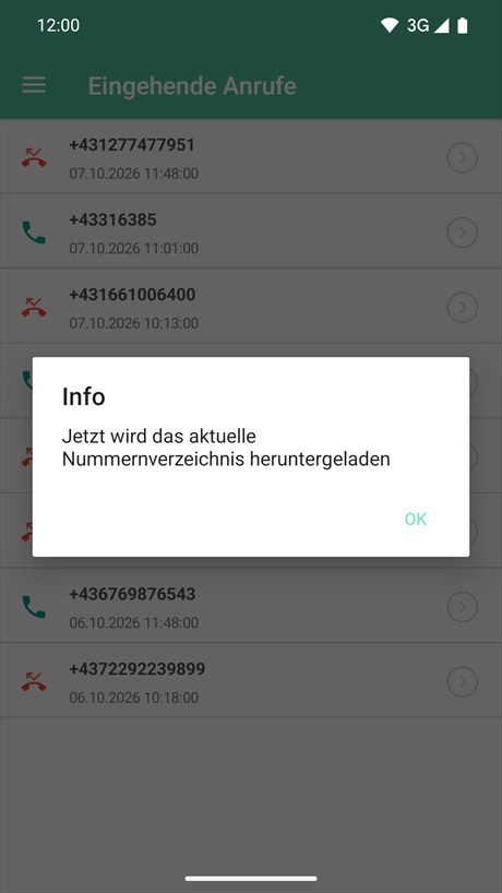 Hinweis auf den Download der Nummern