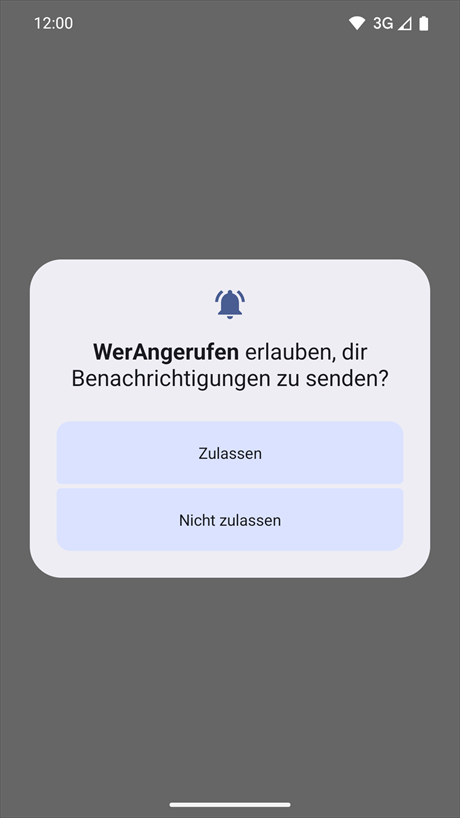 Anfrage nach Anzeige von Benachrichtigungen