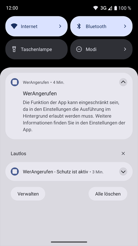 Hinweis auf eine fehlende Berechtigung