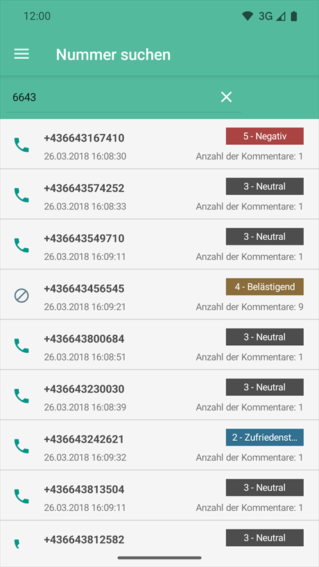 Suche nach einer Telefonnummer
